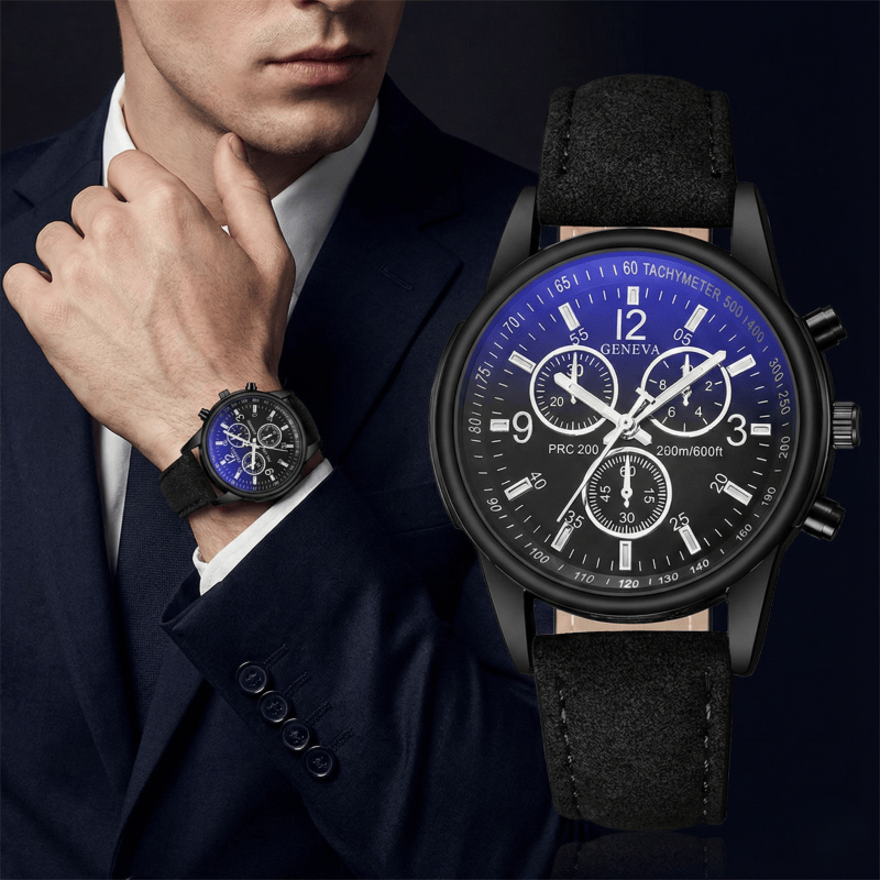Smartwatch Watches Best Gift For Men - 제네바 남성용 크로노그래프 시계 캐주얼 가죽