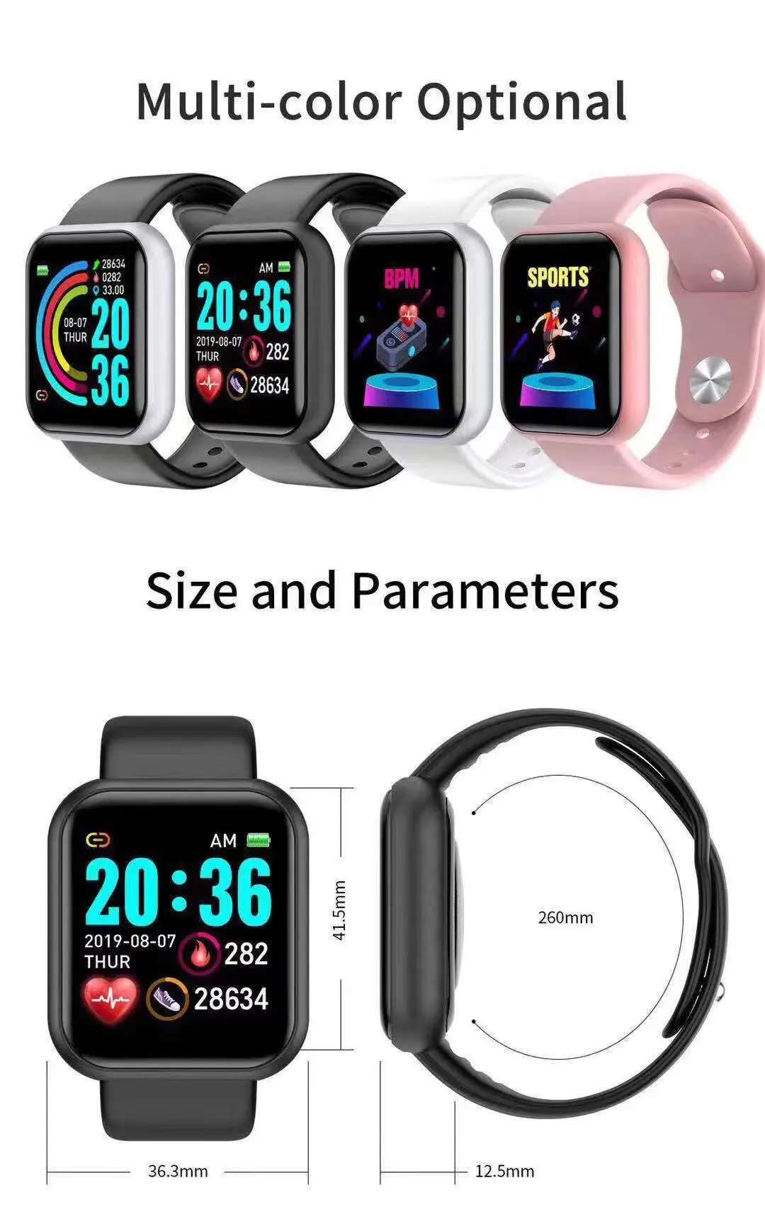 Watch Smartwatch Android - D20 Pro 스마트워치 남성용 Y68 스마트워치,