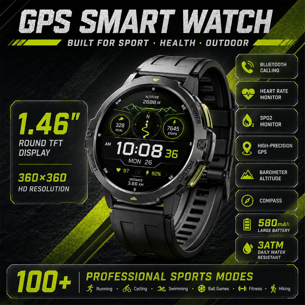 Smartwatch Timex Watches For Women - 새로운 군용 GPS 스마트워치 3ATM 방수