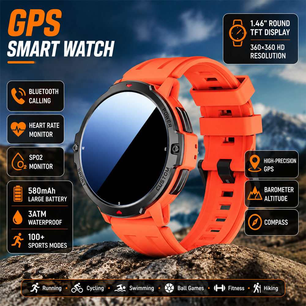 새로운 6축 자이로스코프 군용 GPS 스마트워치 3AT - Smartwatch Timex Watches For Women 리뷰 및 가격