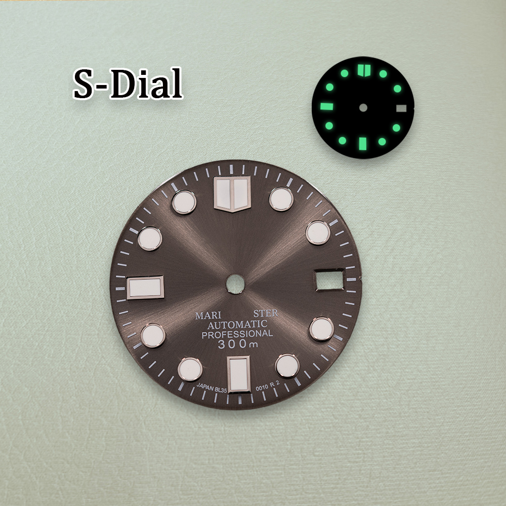 S 다이얼 28.5mm 마린 실버 선 다이얼 핸즈리스  - Tide Watch Surf 리뷰 및 가격