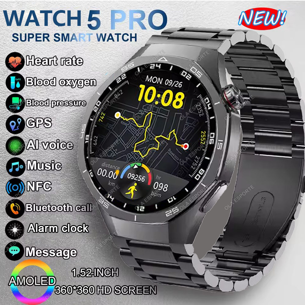 뉴 워치 5 프로 스마트워치 1.53인치 AMOLED  - Smartwatch New Watches For Women 리뷰 및 가격